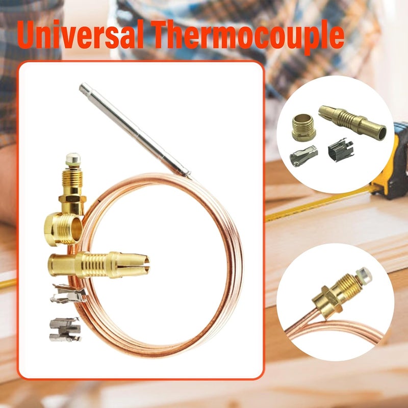 ActyGo Replacement Heater Burner Oven Universal 24" Long 1220mm 20-30mv 1980-024 Snap-Fit Replacement Thermocouple fits Robertshaw Blodgett Montague etc. - Image 1